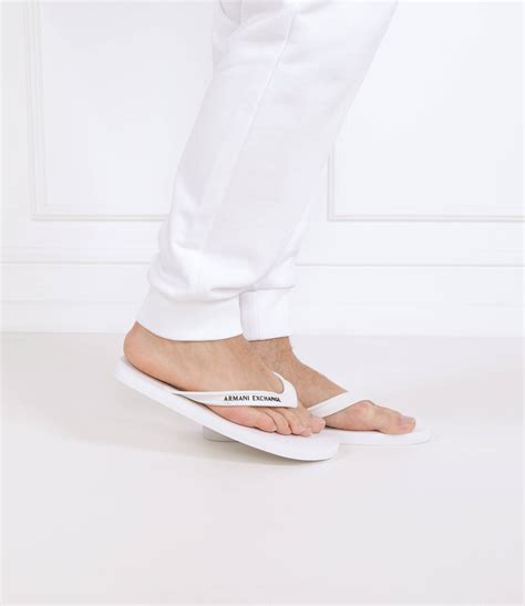 cheap mens armani flip flops|Armani exchange white leather sneakers.